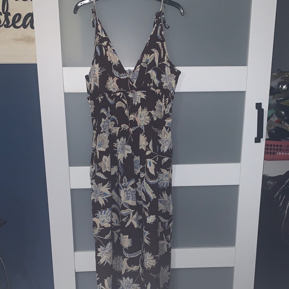 Patrons of Peace Dark Brown Floral Jumpsuit